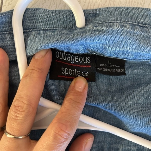 Vintage paper beard ladies chambray large button down 100% cotton - Picture 11 of 11